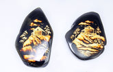 Intaglio Engraved House Slab Cherry Color Bottom Cabochon